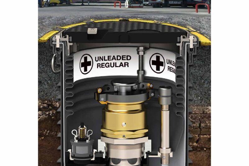 Underground unleaded regular gas dispenser.