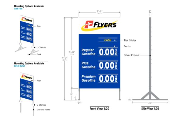 Flyers Metal Price Sign Kit 3P