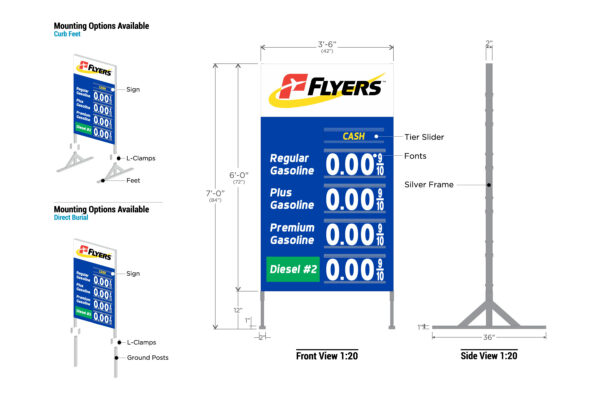 Flyers Metal Price Sign Kit 4P