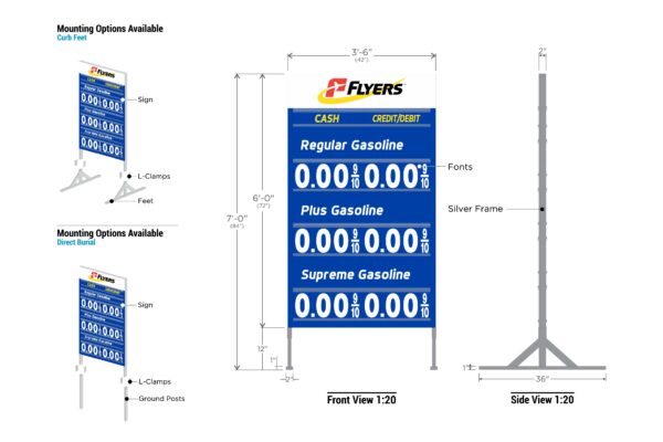Flyers Metal Price Sign Kit 6P