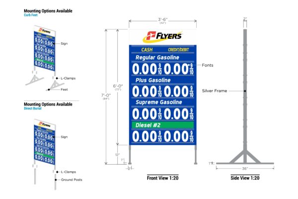 Flyers Metal Price Sign Kit 8P