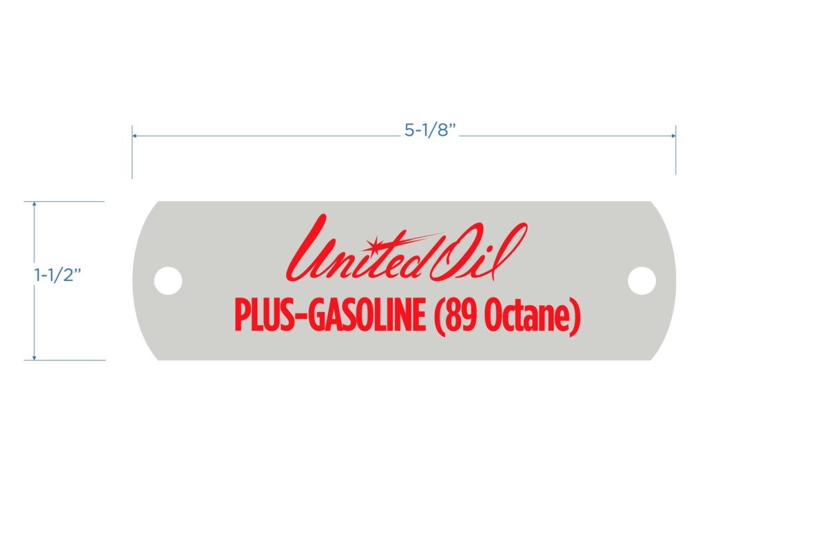 United Pacific Plus-Gasoline Tank Tag