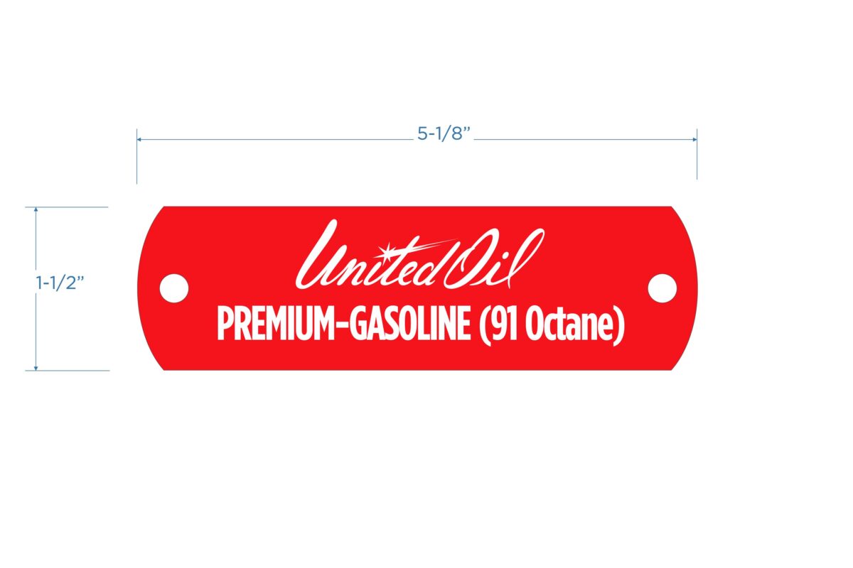 United Pacific Premium-Gasoline Tank Tag