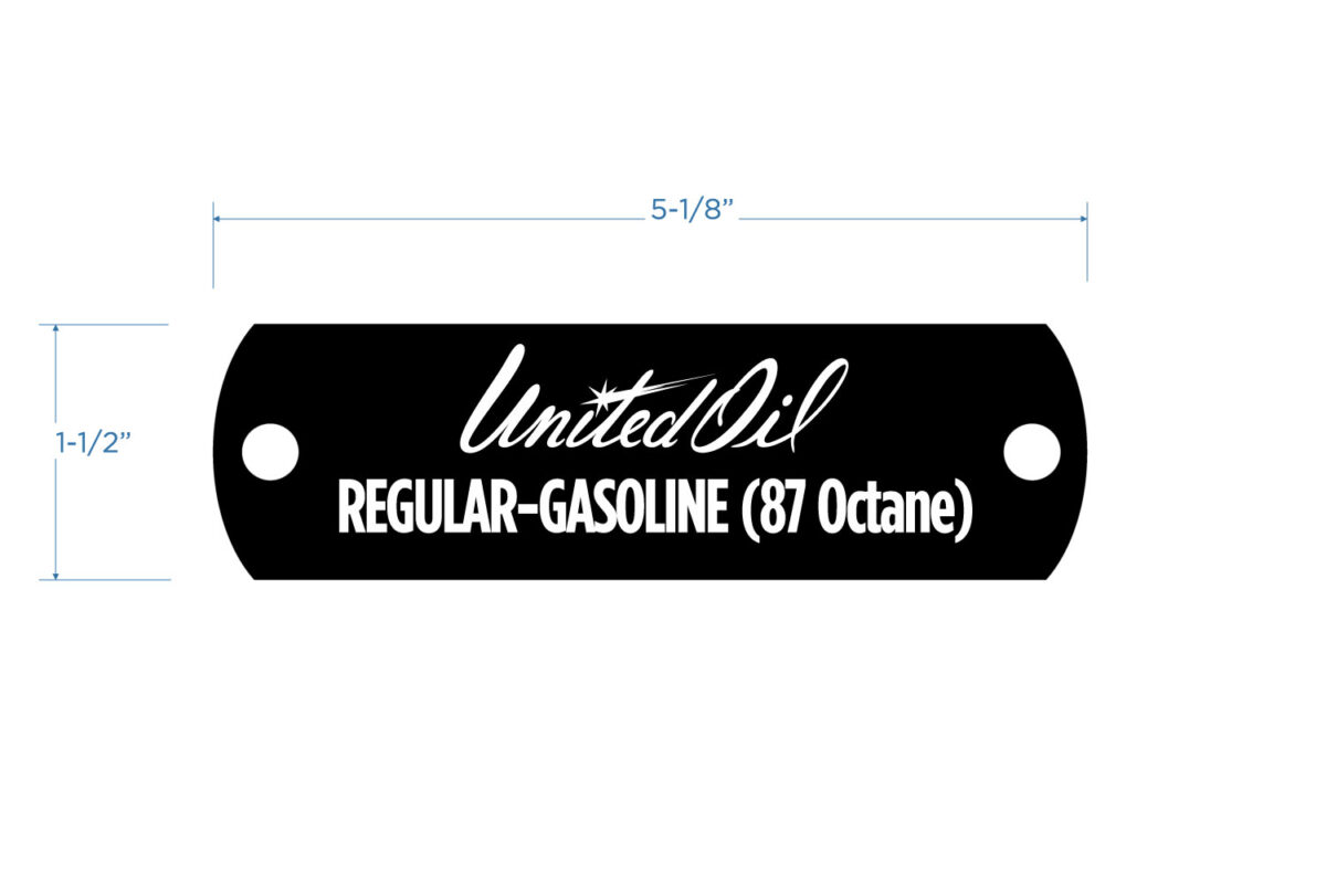 United Pacific Regular Gasoline Tank Tag