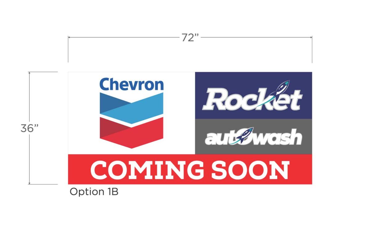 Chevron Rocket and Autowash Vinyl Banner 36x72