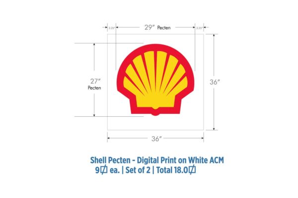 Shell Pecten Temporary Sign 36x36 - for Canopy