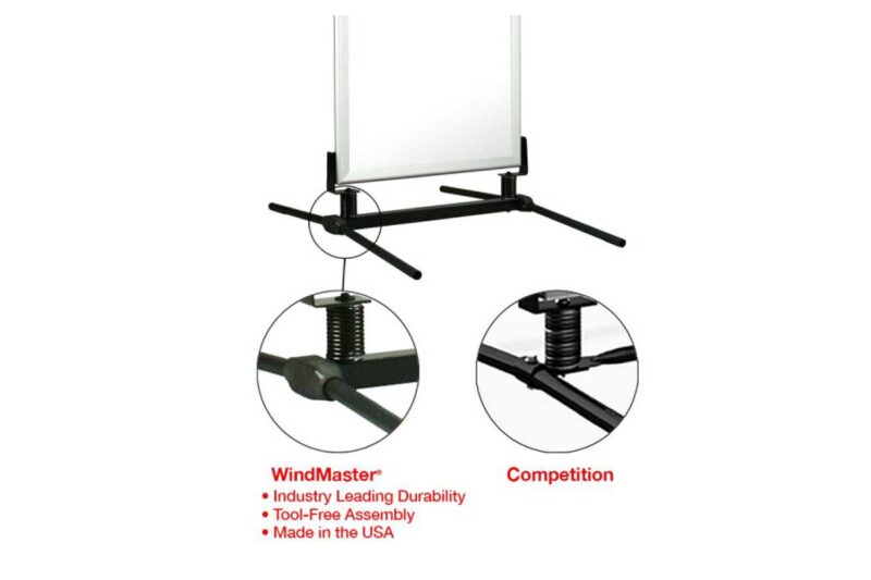 Windmaster Classic Curb Sign Model 1005 Black Frame - Tool Free Assembly