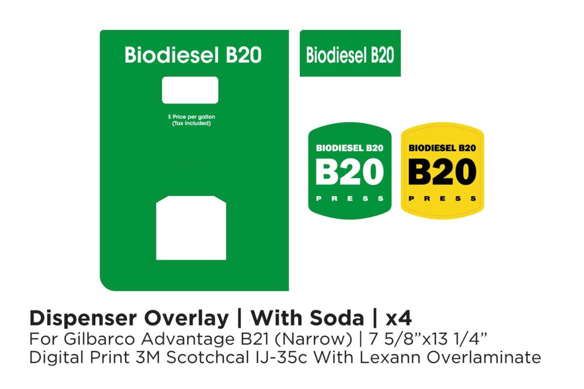 Biodiesel B20 Program Dispenser Overlay Kit x4