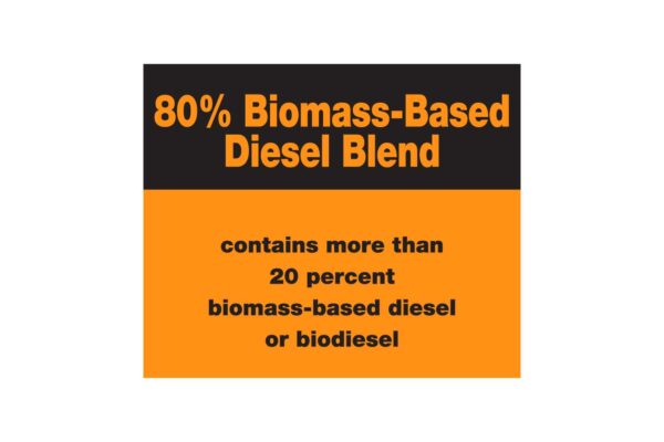 Chevron 80% Biomass Based Diesel Regulatory Decal