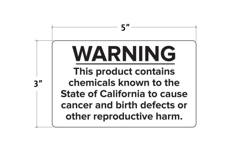California cancer warning label.