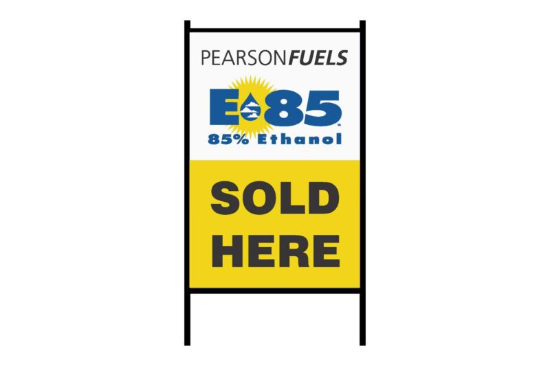 Here's an alt tag for the image: E85 ethanol sold here.