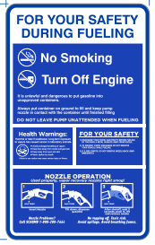 For your safety during fueling Regulatory Decal