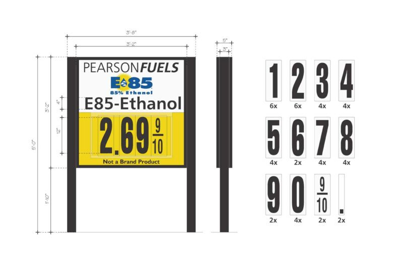 E85 Ethanol price sign, $2.69.