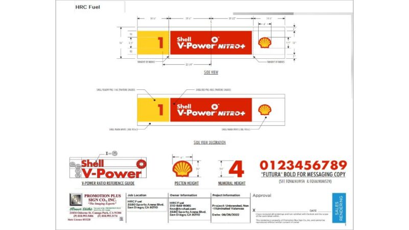 Shell V-Power Nitro+ fuel sign design.