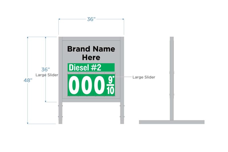 Here's an alt tag for the image: Fuel price sign: Diesel $0.00