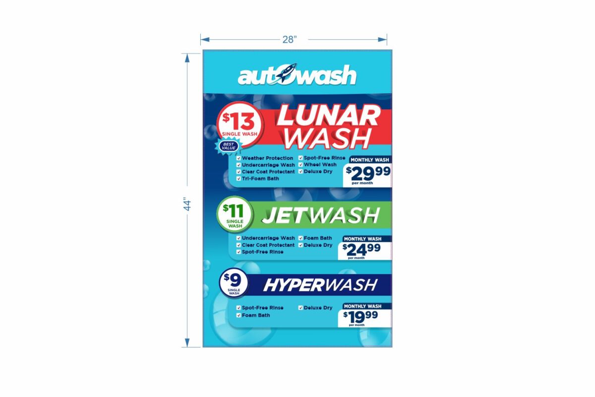 Autowash car wash packages and prices.