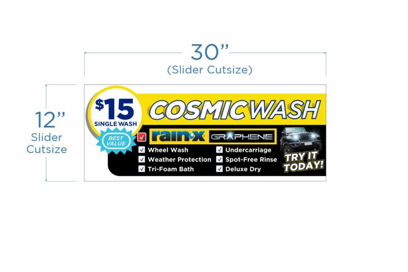 Car wash ad with $15 single wash deal.