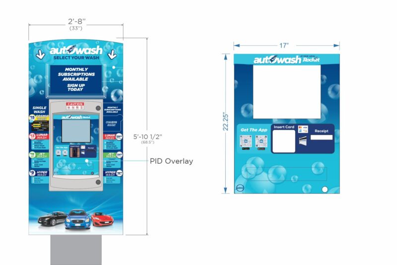 Car wash kiosk with payment options.