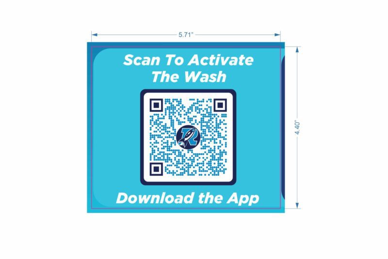 QR code to activate the wash app.