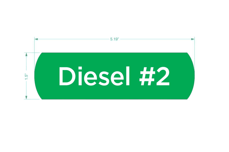 Green sign with white text, Diesel #2.