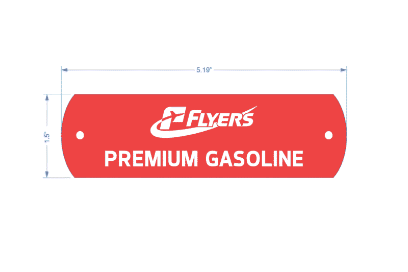 Flyers Premium Gasoline sign with logo.