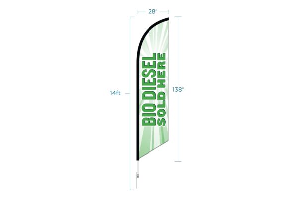 Green flag with "Biodiesel Sold Here"