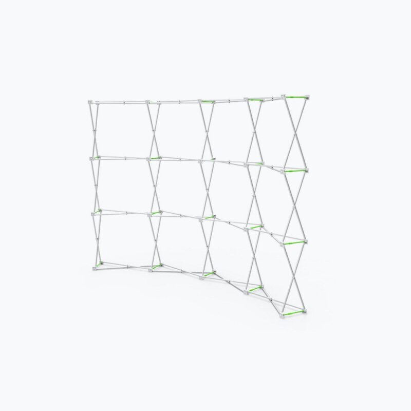 Curved pop-up display banner stand.