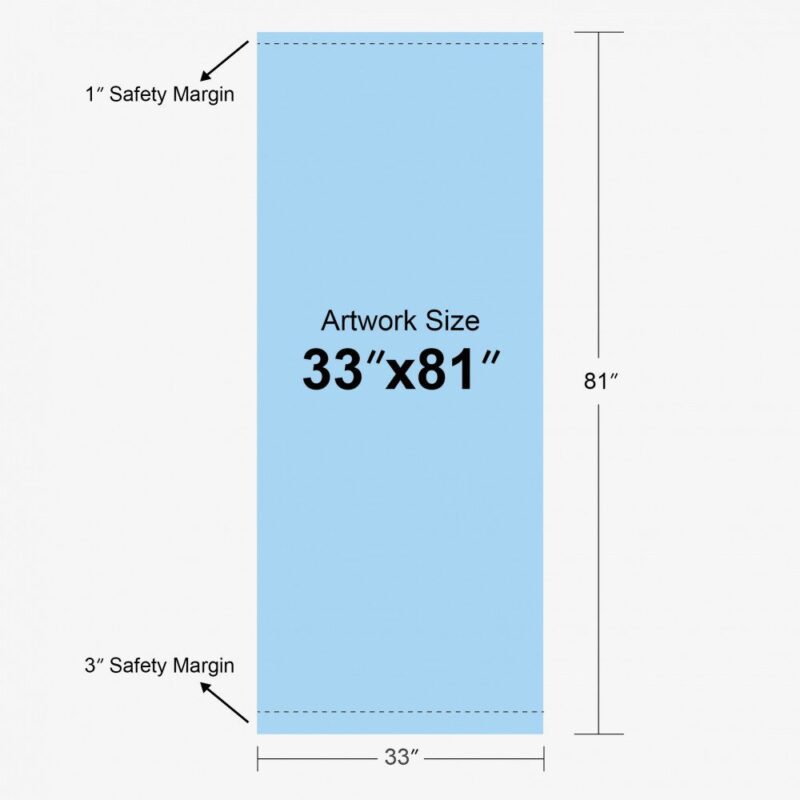 33" x 81" artwork template with margins.