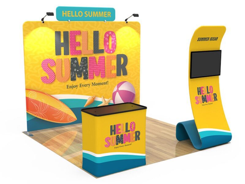 Hello Summer trade show booth display.