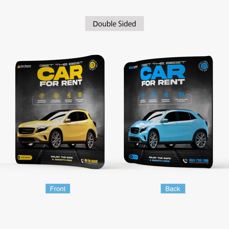 Car rental ad: front and back.