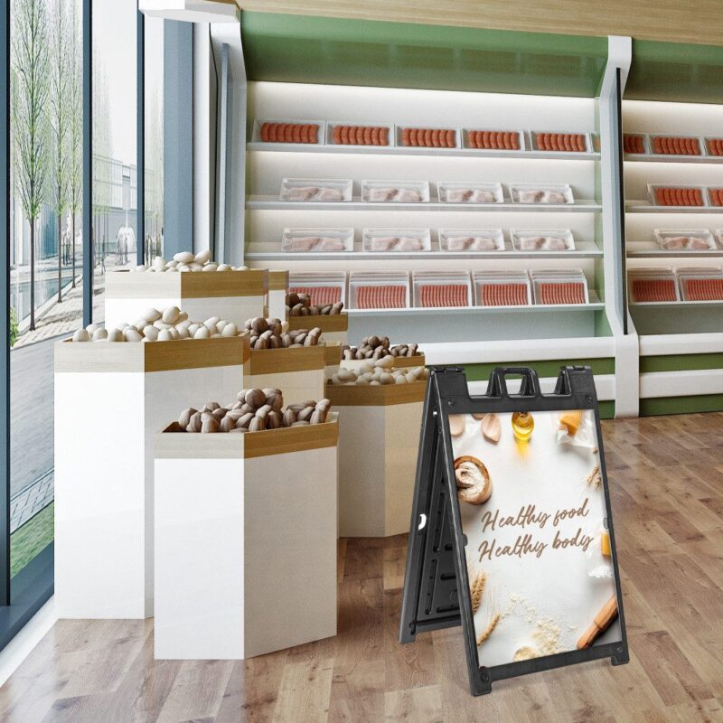 Healthy food, healthy body sign.