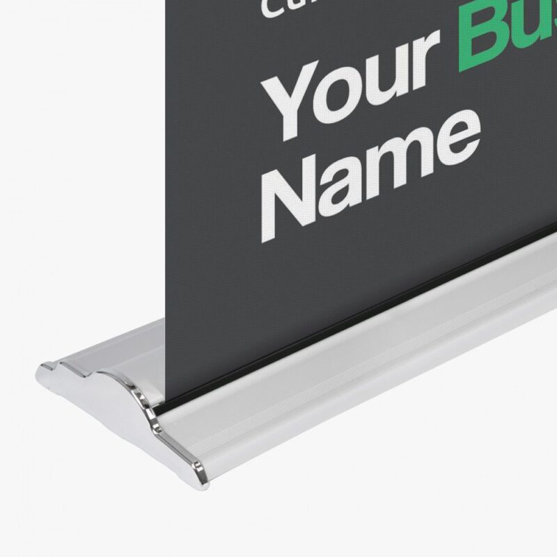 Retractable banner stand with "Your Name".