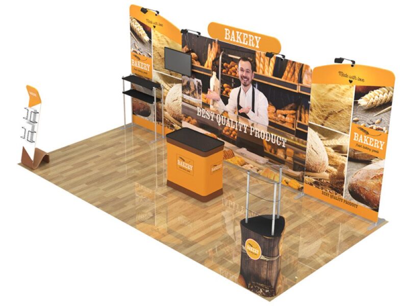 Bakery trade show booth display.