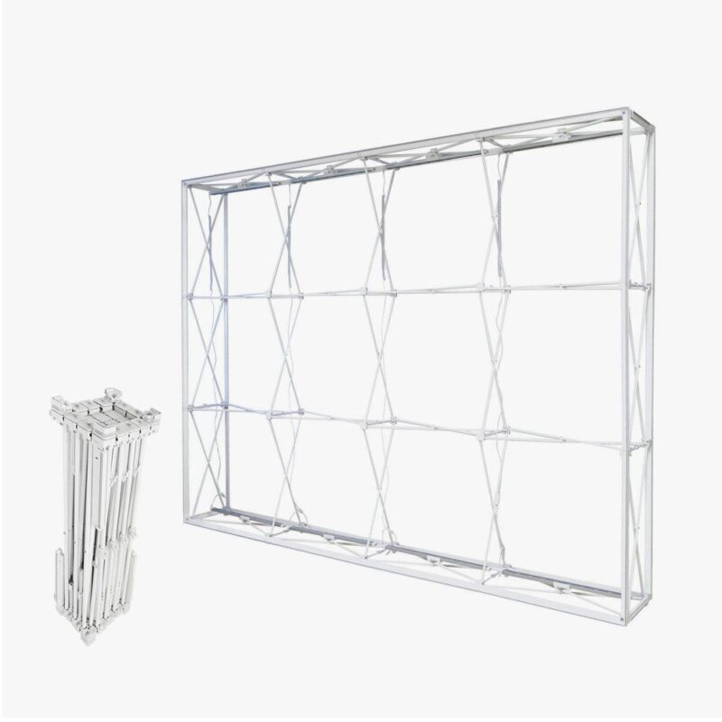 Portable pop-up display banner stand.