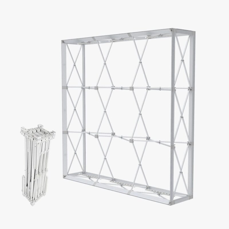 Pop-up display frame and poles.