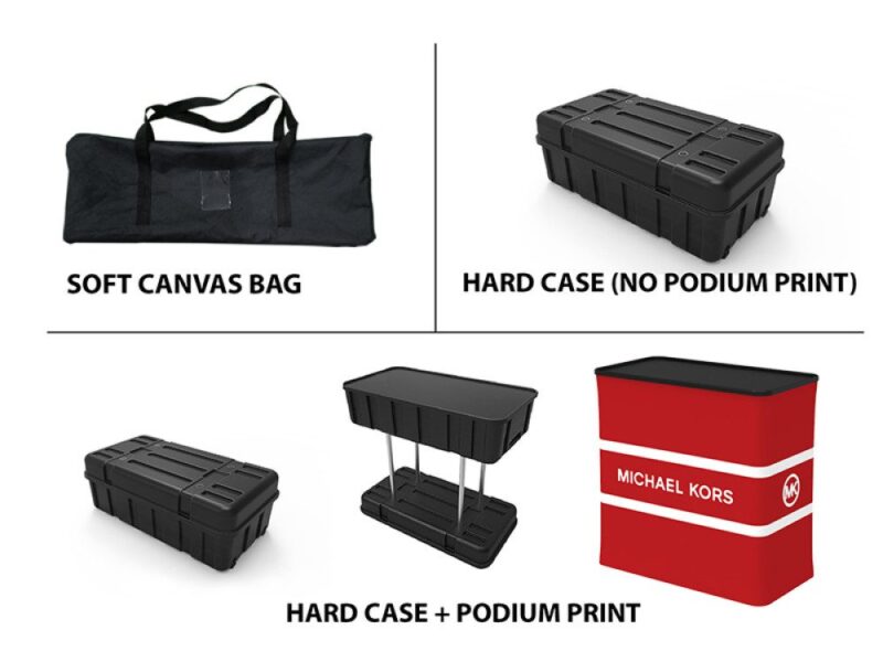 Display case, bag, and printed case.