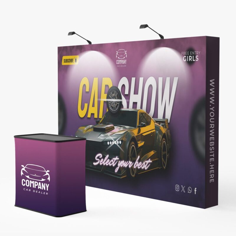 Car show trade show booth display.