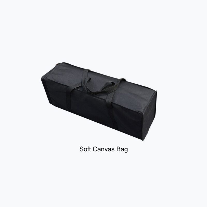 Black soft canvas carrying bag.