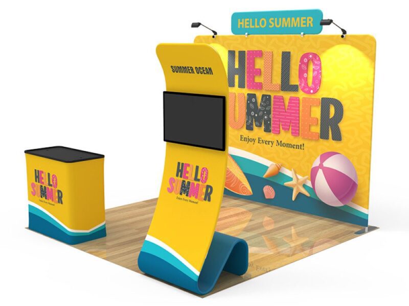 Hello Summer trade show booth display.