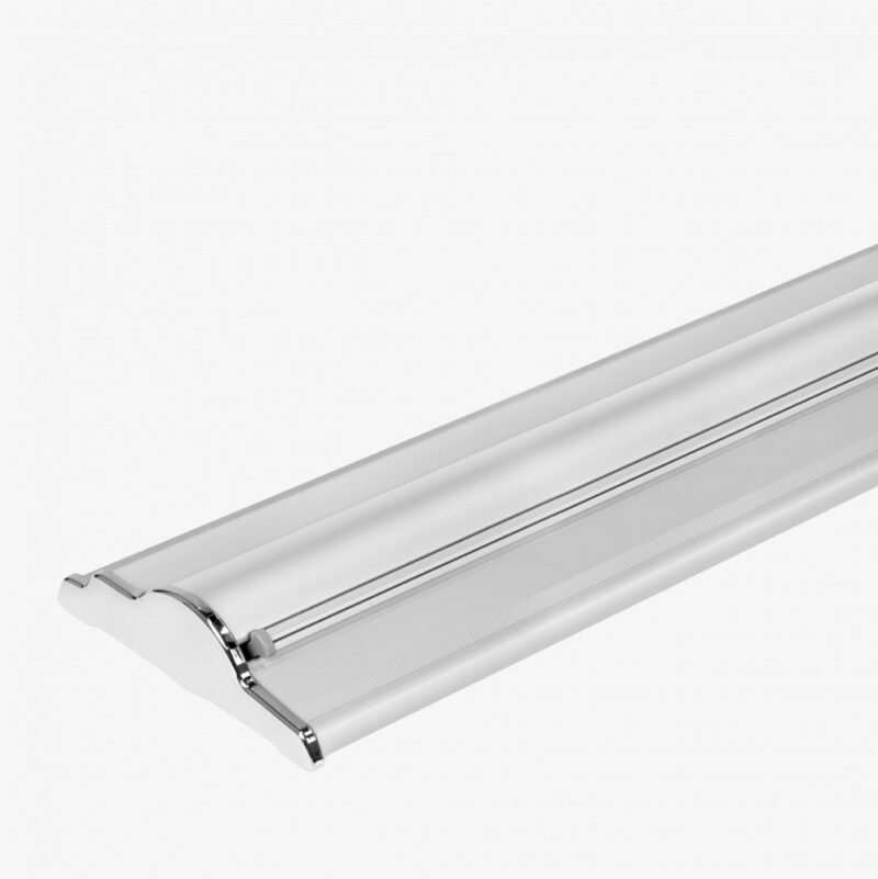 Silver retractable banner stand base.