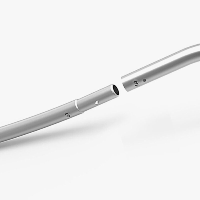 Aluminum tube disassembled; easy assembly.