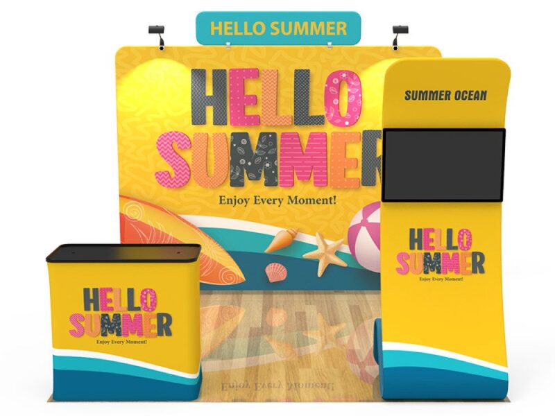 Summer trade show booth display.