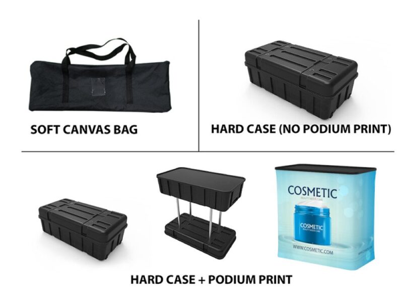Display case, bag, and printed hard case.