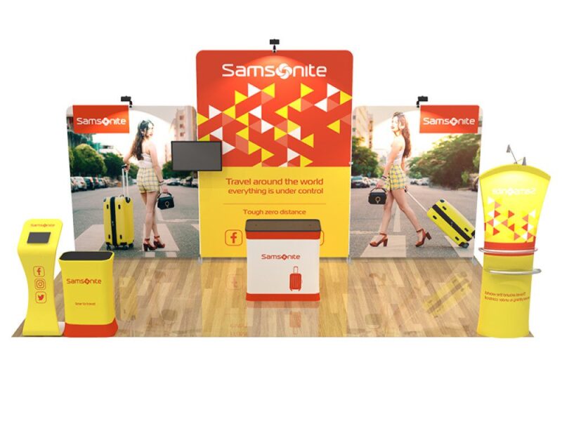 Samsonite trade show booth display.