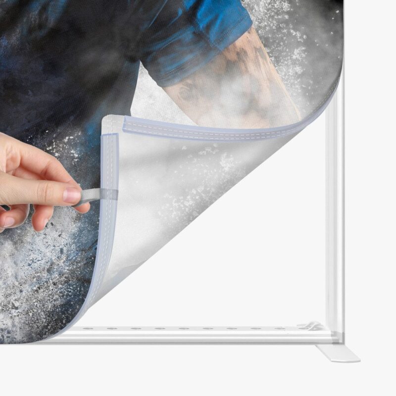 Easy fabric graphic banner installation.