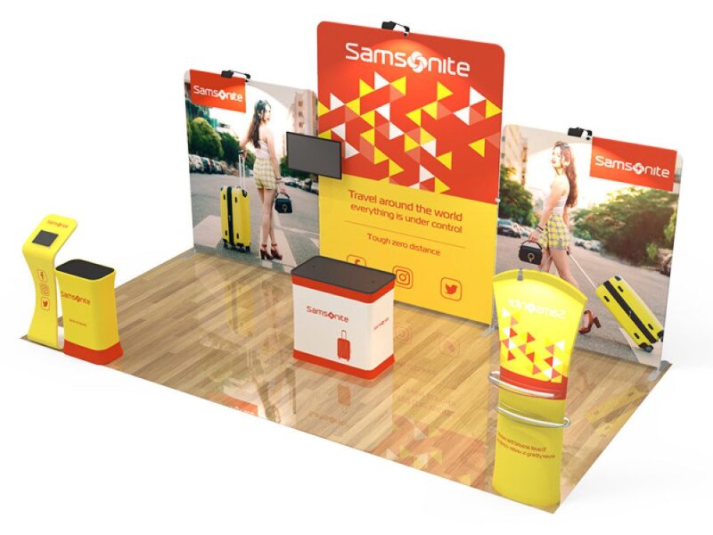 Samsonite trade show booth display.