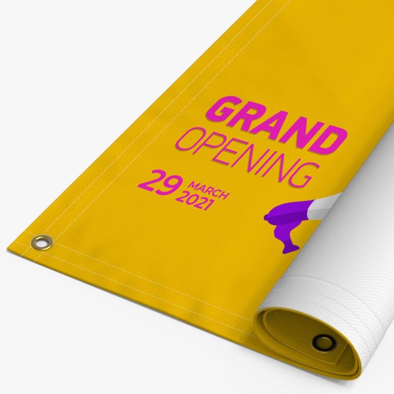 Grand opening banner, March 29, 2021