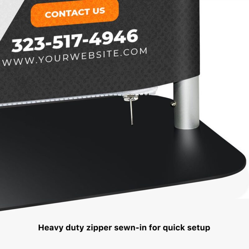 Heavy-duty zipper for quick setup.