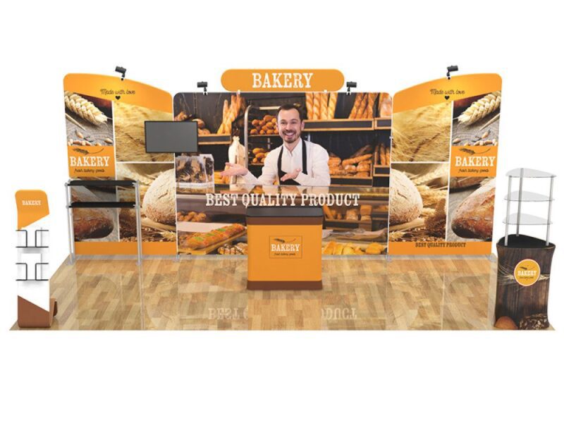 Bakery trade show booth display.