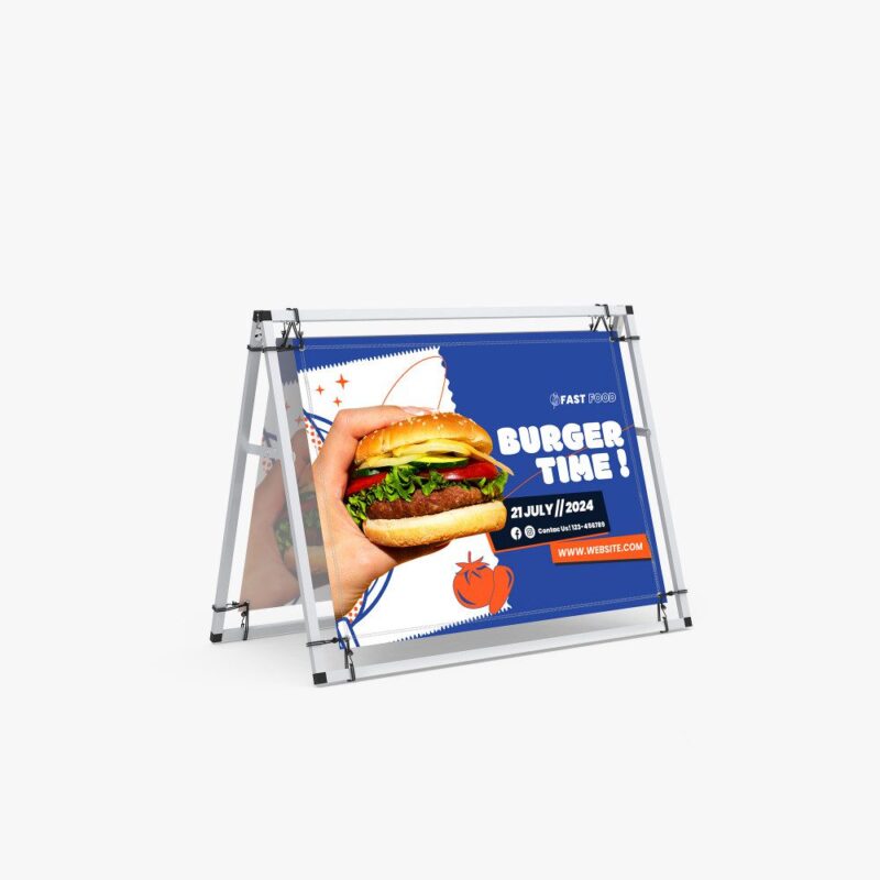 A-frame sign: Burger Time! July 21, 2024